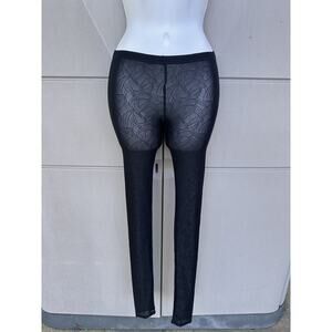 PUNK DESIGN $118 GOTHIC BANANA LEAFS PATTERN MESH LEGGINGS BLACK SZ M Halloween